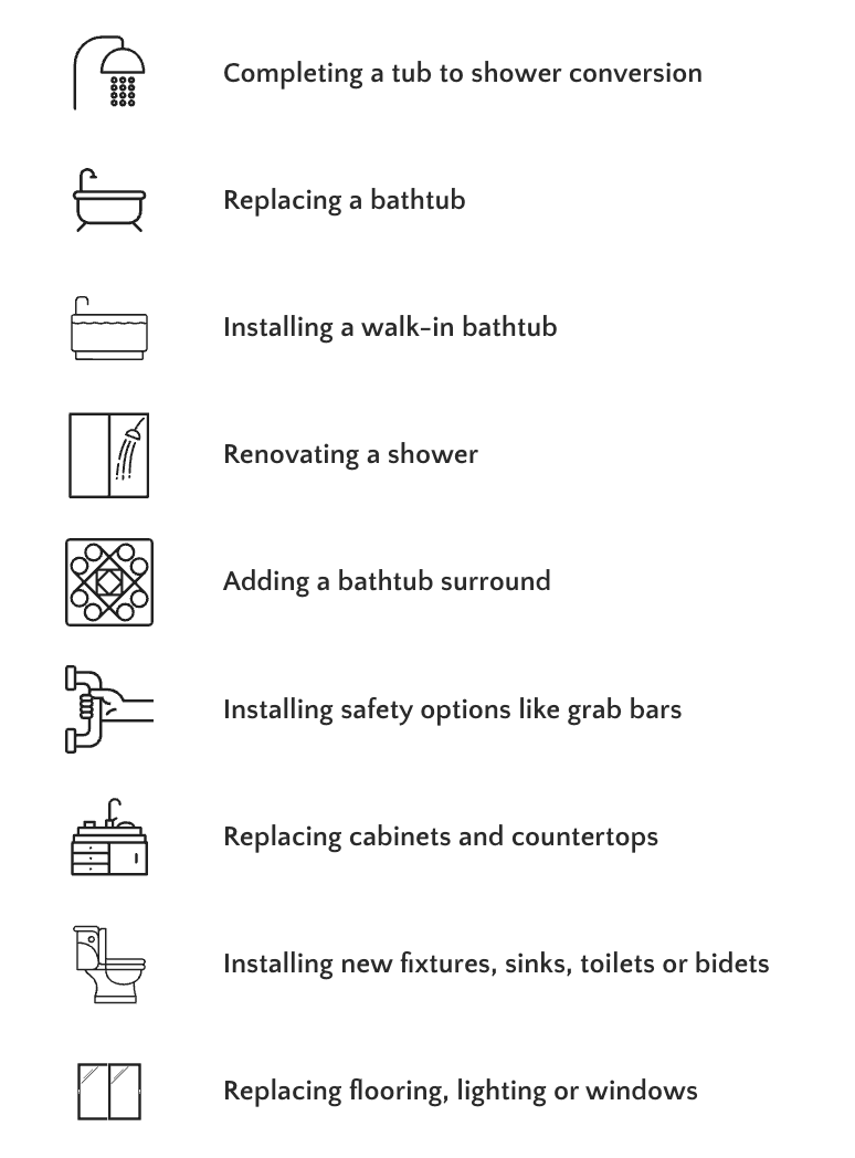 Maybe you just want a bit more comfort or accessibility. Maybe it’s time to give your bathroom a completely different look. No matter your vision, you can trust our experts to make it a reality.